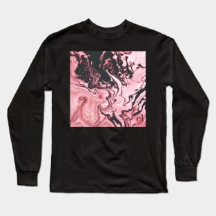 Fluid colored painting dark and light pink Long Sleeve T-Shirt